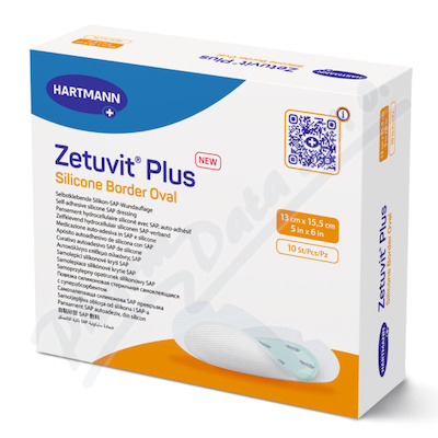 Zetuvit Plus Silicone Border Oval 13 x 15.5 cm silikonové krytí SAP 10 kusů