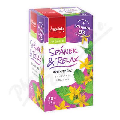 Apotheke Spánek&Relax bylinný čaj s meduňkou a třezalkou + vitamin B3 20x1.5g