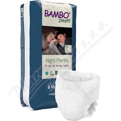 Bambo Dreamy Night Pants Unisex 8 - 15 let navlékací plenkové kalhotky 35 - 50 kg 10 kusů