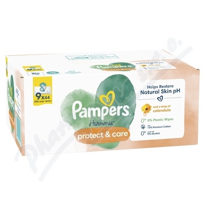 Pampers Harmonie Protect&Care calendula čistící ubrousky 9x44ks