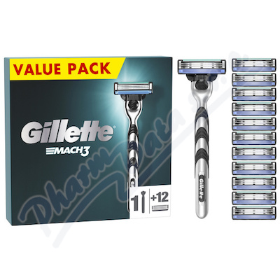 Gillette Mach3 holicí strojek+12 náhradních hlavic