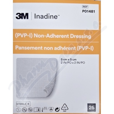 Inadine Neadherentní Krytí S Povidion Jodem 5x5cm, 25ks v balení
