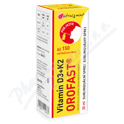 Vitamín D3+K2 Orofast sublinguální sprej 30 ml