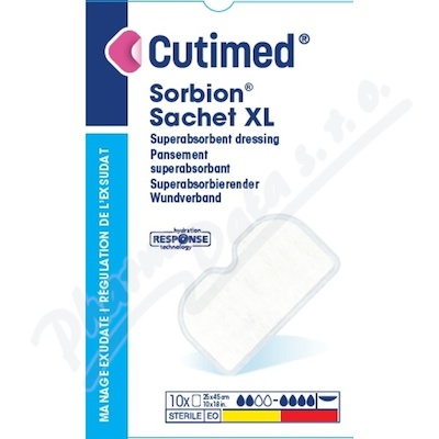 Cutimed Sorbion Sachet Xl sterilní,45x25cm,čistí ránu a absorbuje exudát,10k