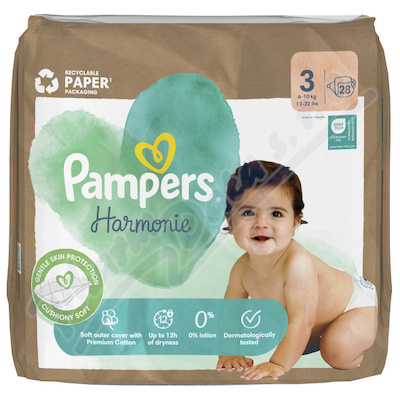 Pampers Harmonie 3 plenkové kalhotky 6-10kg 28 kusů