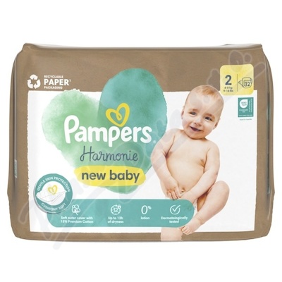 Pampers Harmonie New Baby 2 plenové kalhotky 4-8 kg 32 kusů