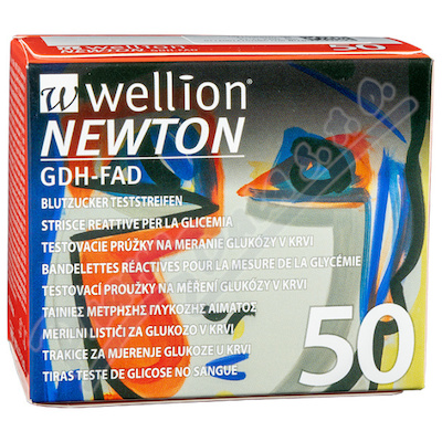 Wellion Newton testovací proužky ke glukometru Wellion Newton GDH-FAD, 50 kusů