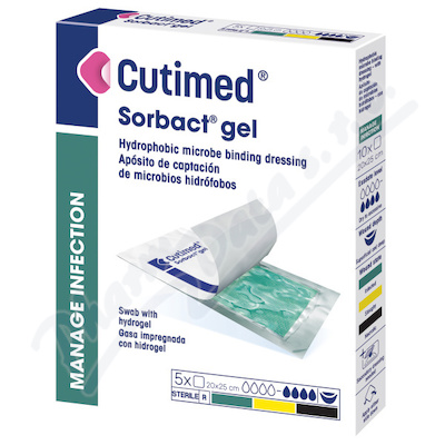 Cutimed Sorbact gel antimikrobiální krytí 20x25cm 5ks