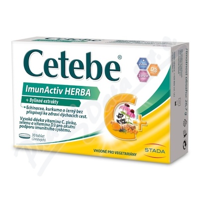 Cetebe ImunActiv HERBA + bylinné extrakty 30 tablet