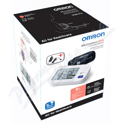 Tonometr OMRON M6 Comfort  AFib pažní + síťový zdroj, záruka 5 let