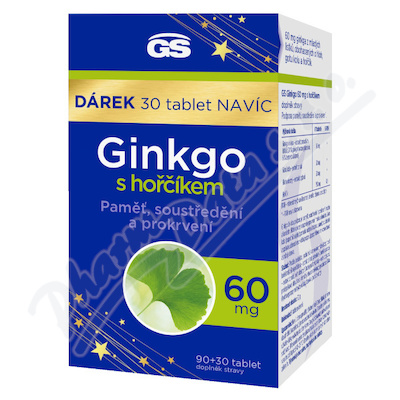GS Ginkgo 60 mg s hořčíkem 90 tablet + 30 tablet navíc