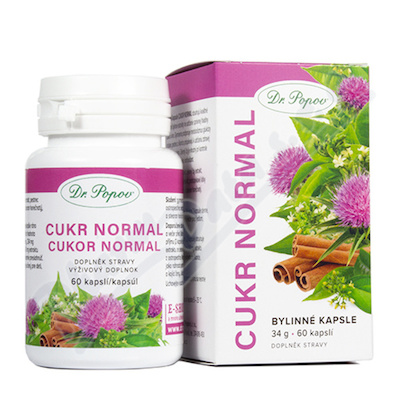 Dr.Popov Bylinné kapsle Cukr normal 60 kapslí
