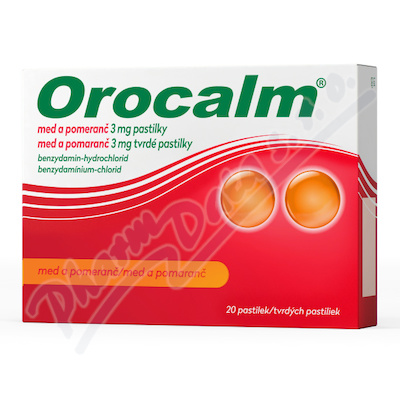 Orocalm med a pomeranč 3mg 20 pastilek