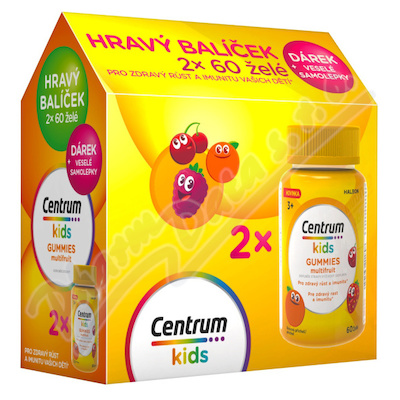 Centrum Kids Gummies multifruit 2 x 60 kusů dárkové balení
