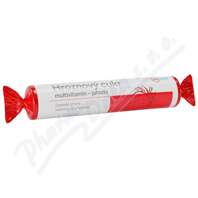 Hroznový cukr multivitamin - jahoda 17 pastilek AGmed