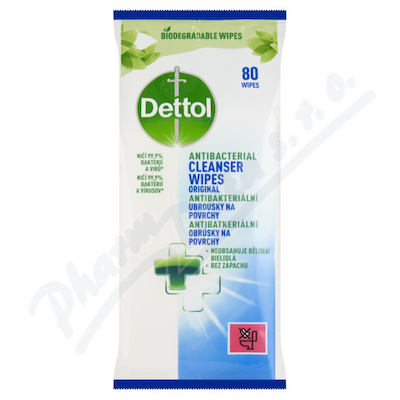 Dettol Antibakteriální ubrousky na povrchy 80 ks