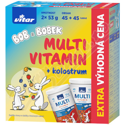 Vitar Multivitamin + kolostrum Bob a Bobek 45 + 45 tablet