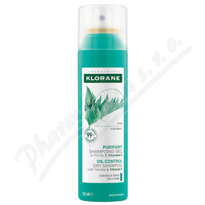 Klorane suchý šampon s kopřivou & vitamínem E na mastné vlasy 150 ml