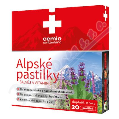 Cemio Alpské pastilky Šalvěj a vitamin C 20 pastilek