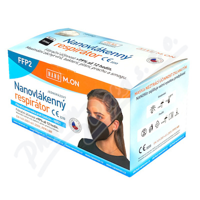 Nano M.ON nanovlákenný respirátor FFP2 černý 25 ks