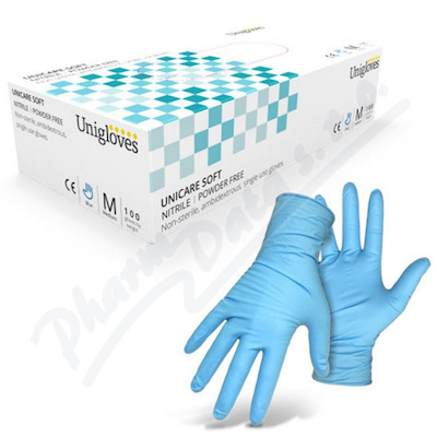 Rukavice nitrilové bezpudrové Unicare M 100 ks