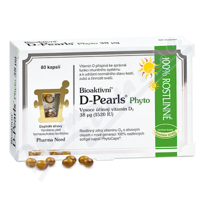 Bioaktivní D-Pearls Phyto 38mcg 80 kapslí
