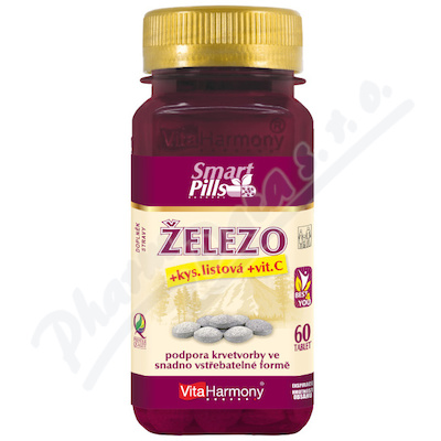 SmartPills Železo+kys.listová+vit.C 60 tablet