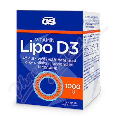 GS Vitamin Lipo D3 1000IU 60 kapslí