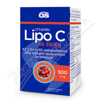 GS Vitamin Lipo C 500mg se šípky 90+10 kapslí