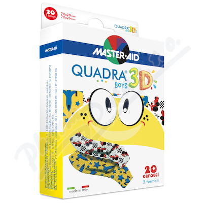 Quadra 3D Chlapci Dětská barevná náplast z netkané textilie 2 velikosti 20 kusů