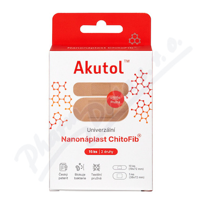 Akutol Nanonáplast ChitoFib univerzální balení 2druhy 15ks