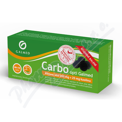 Carbo Opti 40+10 tablet Galmed rodinné balení