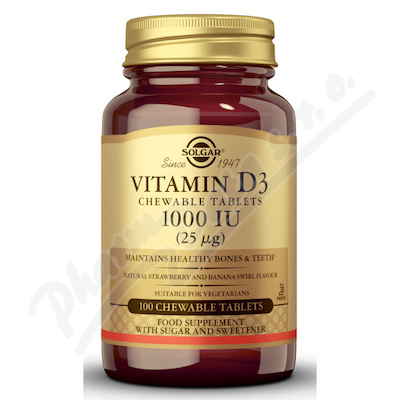 Solgar Vitamín D3 1000 IU 100 žvýkacích tablet