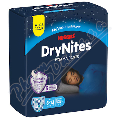 DryNites natahovací kalhotky na noc pro chlapce MEGA pack 8-13 let / 30-48kg / 23ks