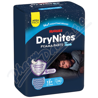 DryNites natahovací kalhotky na noc pro chlapce MEGA pack 13+ let / 48-60kg / 20ks