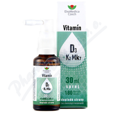 Vitamín D3 + K2 Mk7 sprej 30ml EkoMedica