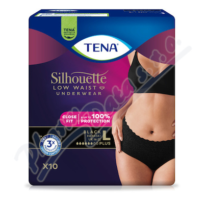 Tena Silhouette Plus Black L inkontinenční kalhotky 10ks 780221