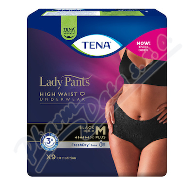 Tena Lady Pants Plus Black Medium inkontinenční kalhotky 9ks 785270