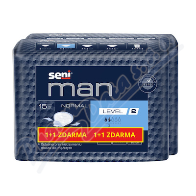 Seni Man Normal Level 2 inkontinenční vložky 1+1 zdarma 2x15ks