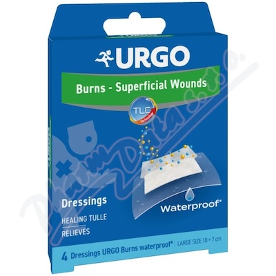 Urgo Burns Voděodolné náplasti na popáleniny 10x7cm 4ks