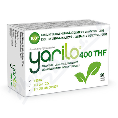 Yarilo 400 THF bioaktivní forma kyseliny listové 90 tablet