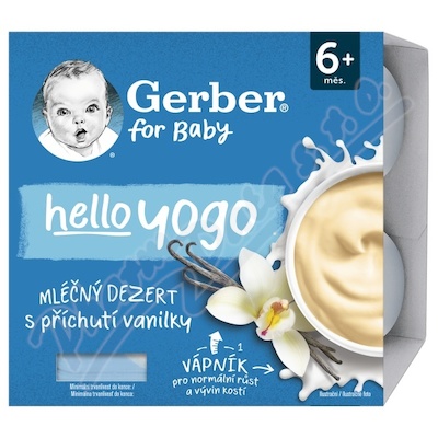 Gerber Hello yogo mléčný dezert s příchutí vanilky 4x100g od ukončeného 6. měsíce