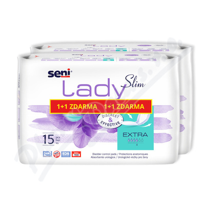 Seni Lady Slim Extra inkontinenční vložky 1+1 zdarma 2x15ks