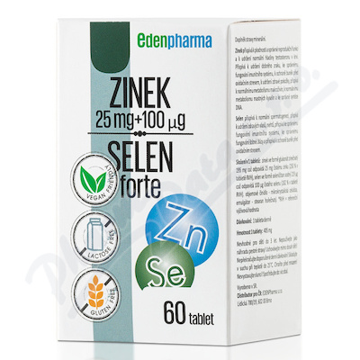 Edenpharma Zinek Selen forte 60 kapslí