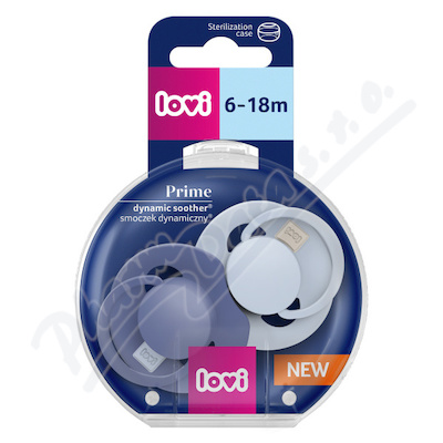 Lovi Dudlík silikonový dynamický PRIME 6-18m Baby Blue/Blue 2ks