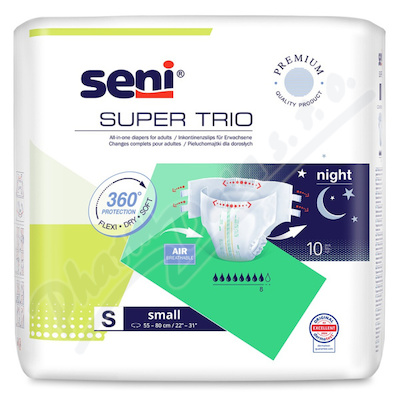 Seni Super Trio inkontinenční plenkové kalhotky s lepítky S 10ks