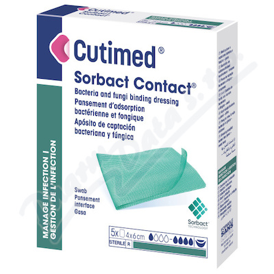 Cutimed Sorbact Contact antimikrobiotické krytí přířez rozložený rozměr 11x15cm 5ks