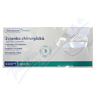Ústenka chirurgická s gumičkami nesterilní 50ks Steriwund