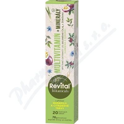 Revital Botanicals Multivitamin+minerály marakuja a citronová tráva 20 šumivých tablet