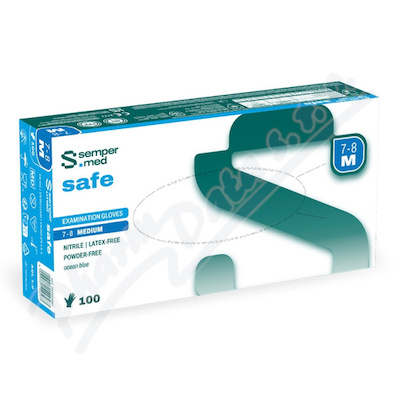 Rukavice vyšetřovací Sempermed Nitril nepudrové M/100ks